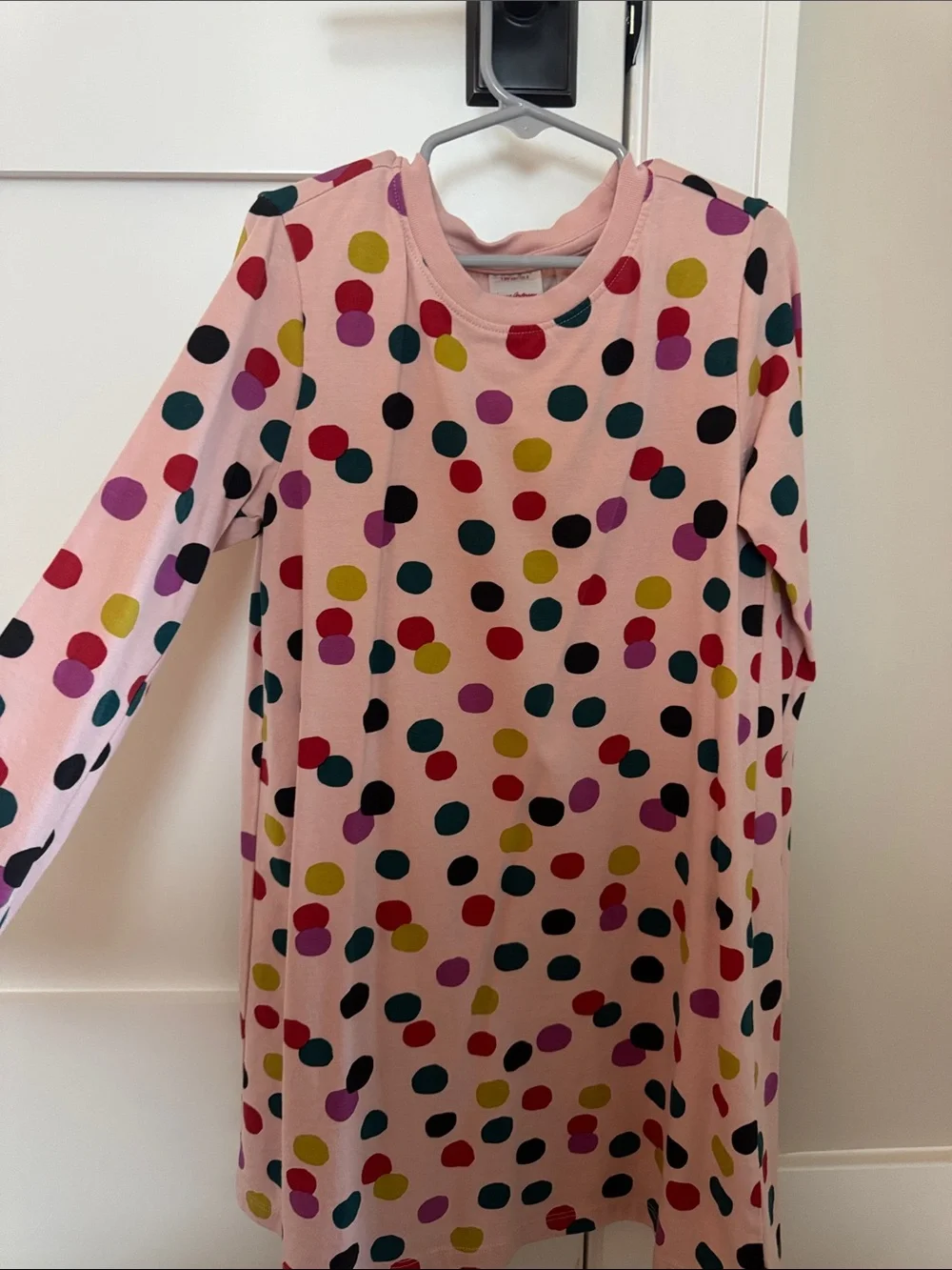 Hanna Andersson Pink Polka Dot Long Sleeve Dress